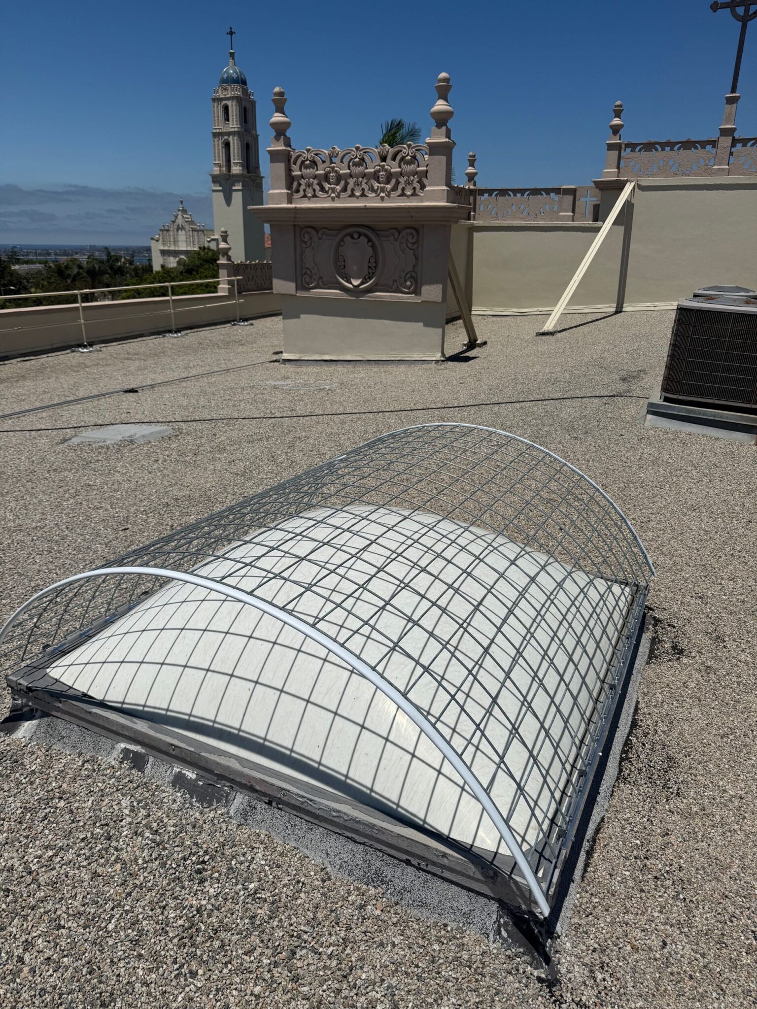 a skylight protected by a skylight screen